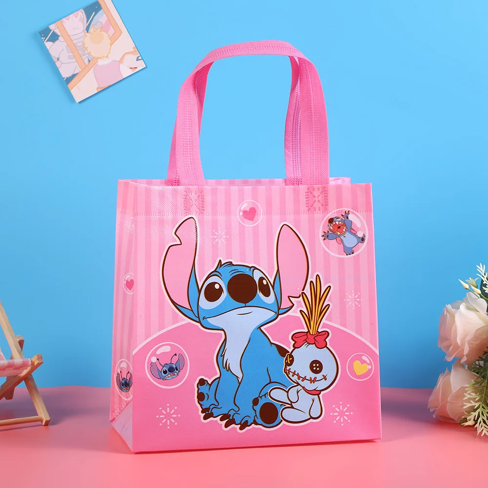 

3/6/8pcs for Stitch tote new cute creative cartoon pattern print, fashionable and simple hand-carried large-capacity