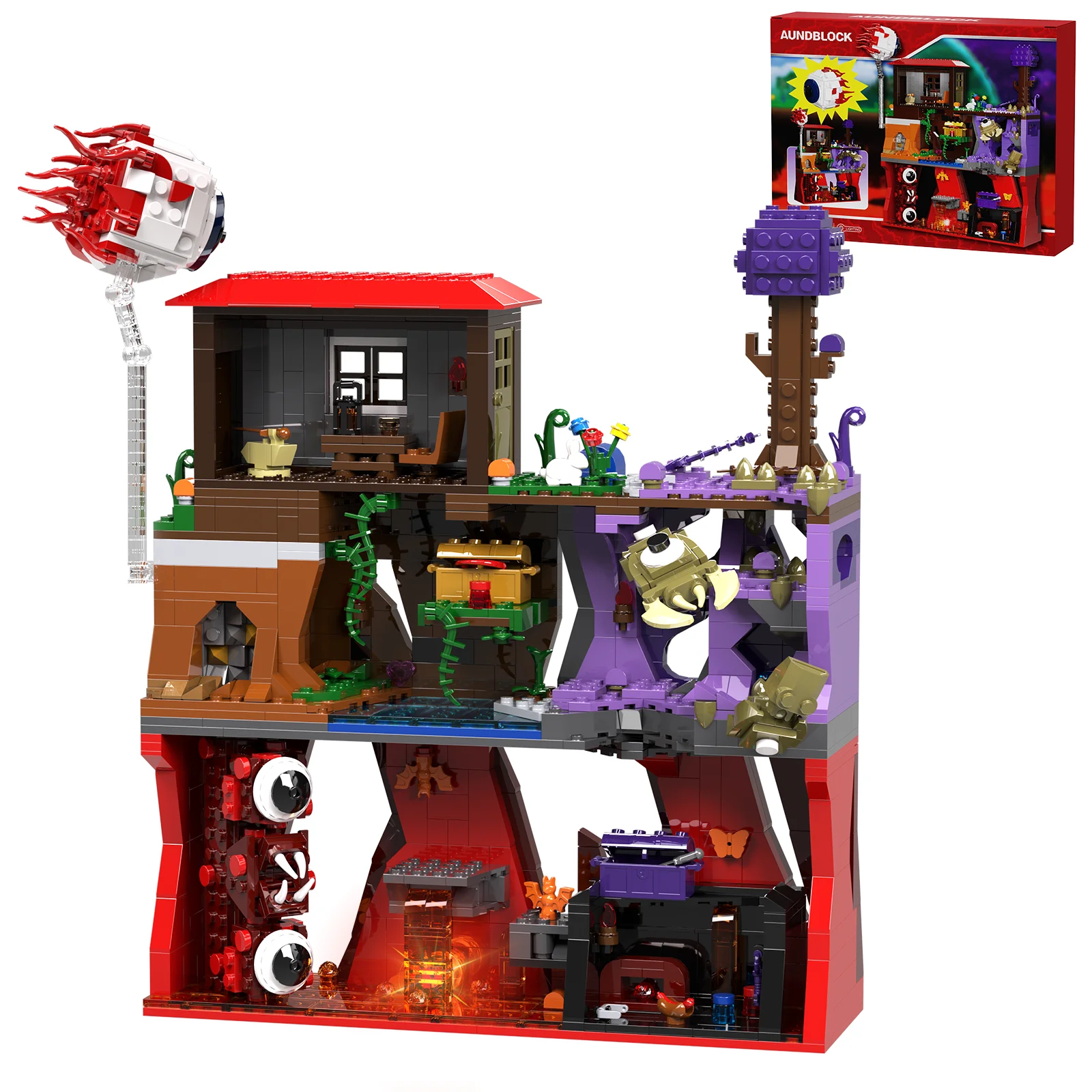 

Eye of Cthulhu House Wall of Flesh Building Blocks Game Map Adventure Bricks Toys Halloween Decoration for Kids