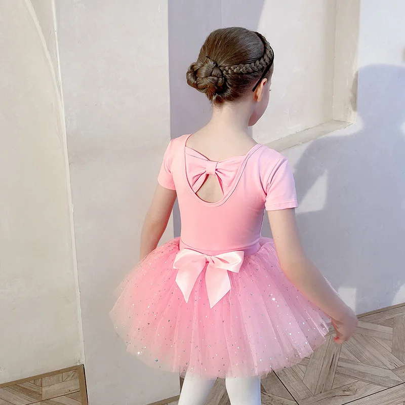 Girls Ballet Tutu Kids Princess Party Favor Dress Skirt Layered Star Sequins Fluffy Petticoat Pettiskirt Sparkle Mini High Waist