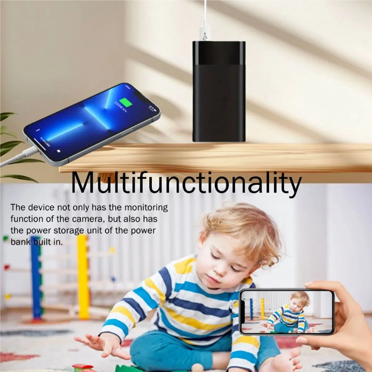 4K Ultra HD Portable WiFi Camera with 64GB SD Card 5000mAh Mini Power Bank Digital Audio Video Recorder Remote Viewing Camcorder