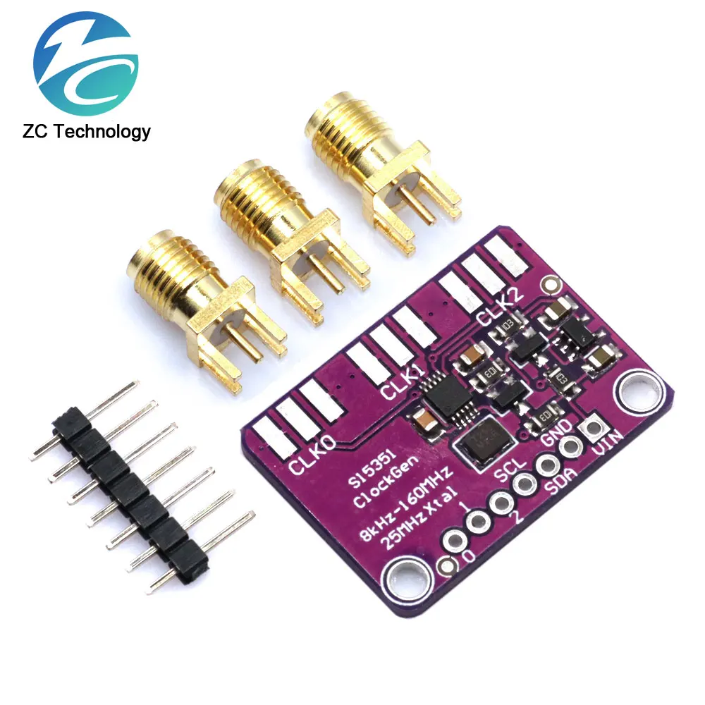 1PCS DC 3V-5V Si5351A Si5351 I2C Clock Generator Breakout Board Module Signal Generator Clock 8KHz-160MHz For Arduino