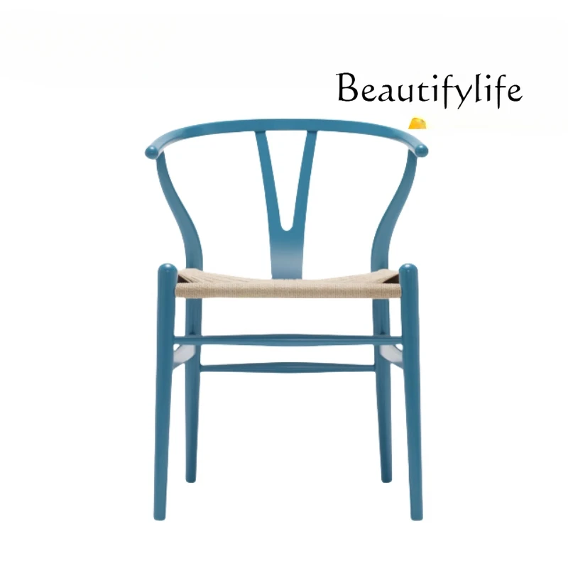 

Italian minimalist solid wood dining chair designer antique y-shaped chair cafe wishbone chair