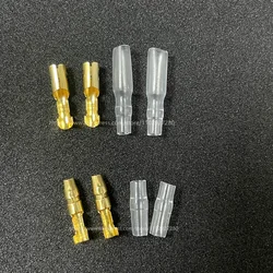 200pcs/50set Car Auto Motorcycle Bullet Terminals 4mm Male Female Wire Bullet Crimp Connectors Terminal With Insulation Sheath