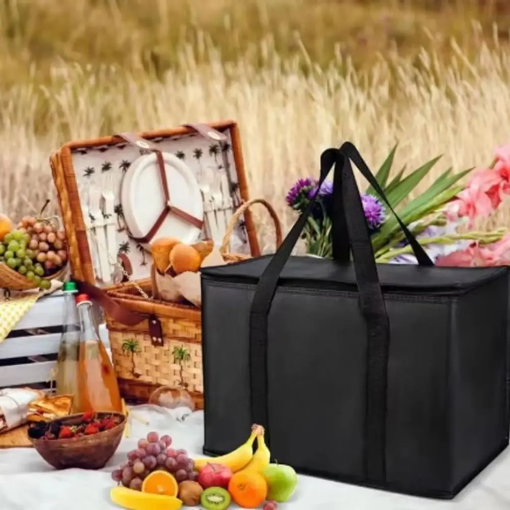 1Pcs New Large Capacity Insulated Bag Zipper 40L Tin Foil Food Bag Portable Refrigerated Bag Picnic Camping