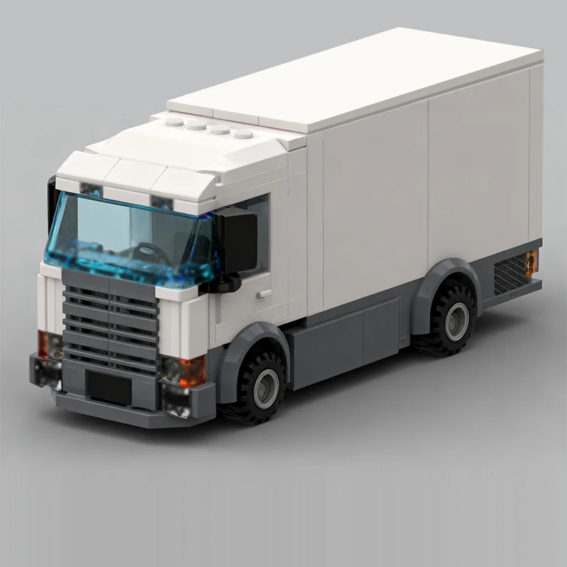 Stadsautomodel MOC Bouwstenen Vrachttransporter Truck Modulaire technologie Kinderen Vakantiegeschenken Monteer speelgoedpak