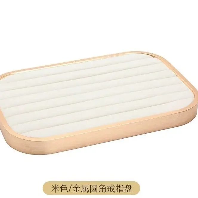 Pearl White Metal Jewelry Display Tray - Minimalist & Elegant For Rings, Necklaces & Bracelets - view 5