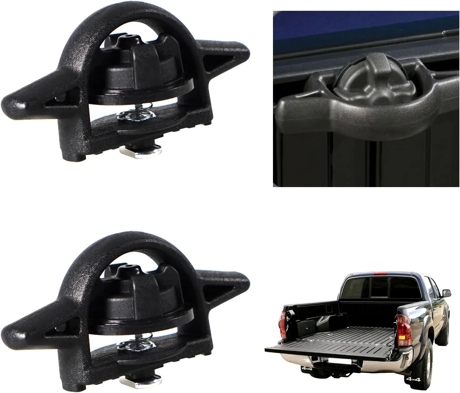 2szt Samochodowe kotwice zaciskowe PT278-35112 Do Toyota Tacoma Tundra Jeep Gladiator Ram Rail System Black Auto Akcesoria