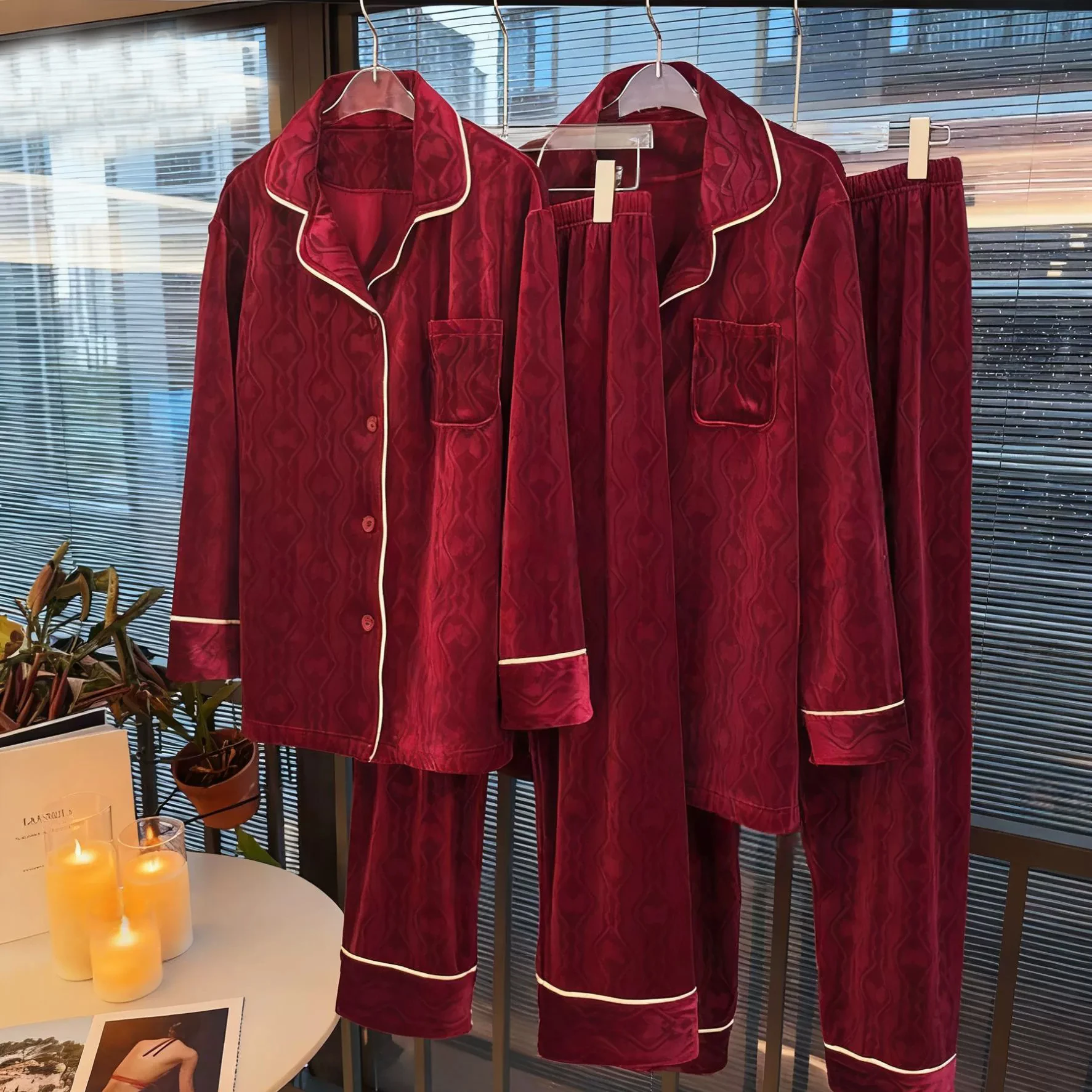 

Унисекс, бархатная одежда для сна, пижамный комплект, новая зимняя толстая теплая пижама, костюм для отдыха, свободная повседневная домашняя одежда, свадебные пижамы