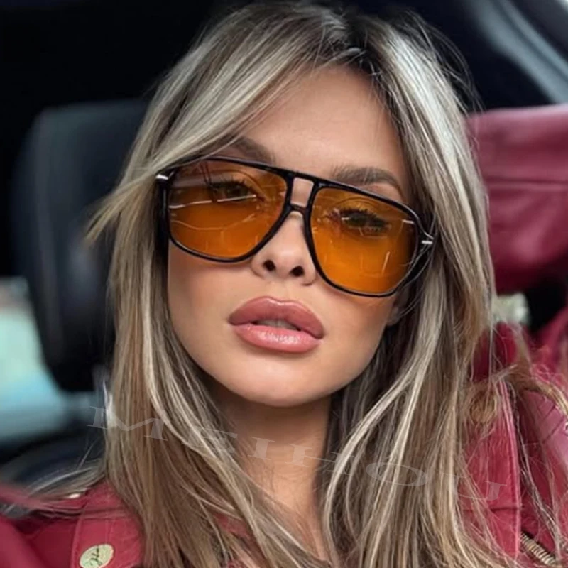 

Vintage Oversized Pilot Sunglasses Women 2025 Big Black Orange Vintage Sun Glasses For Ladies Eyewear Popular Shades Windproof