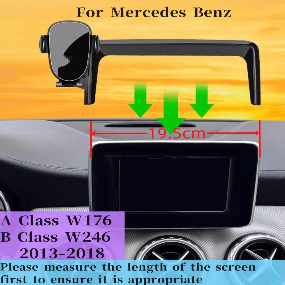 

Car Screen Phone Stand For Mercedes Benz A Class W176 2013-2018 / B Class W246 Fixed Base Navigation Wireless Charging Stand