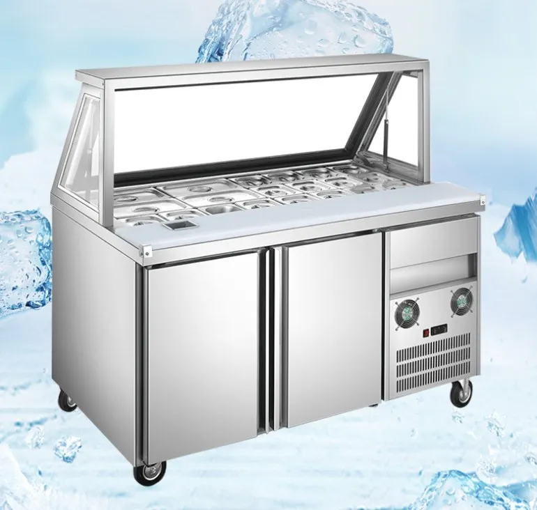 

Commercial Refrigeration Salad Bar Counter Top Pizza Refrigerator Salad Freezer Fridge Sandwich Prep Table Chiller