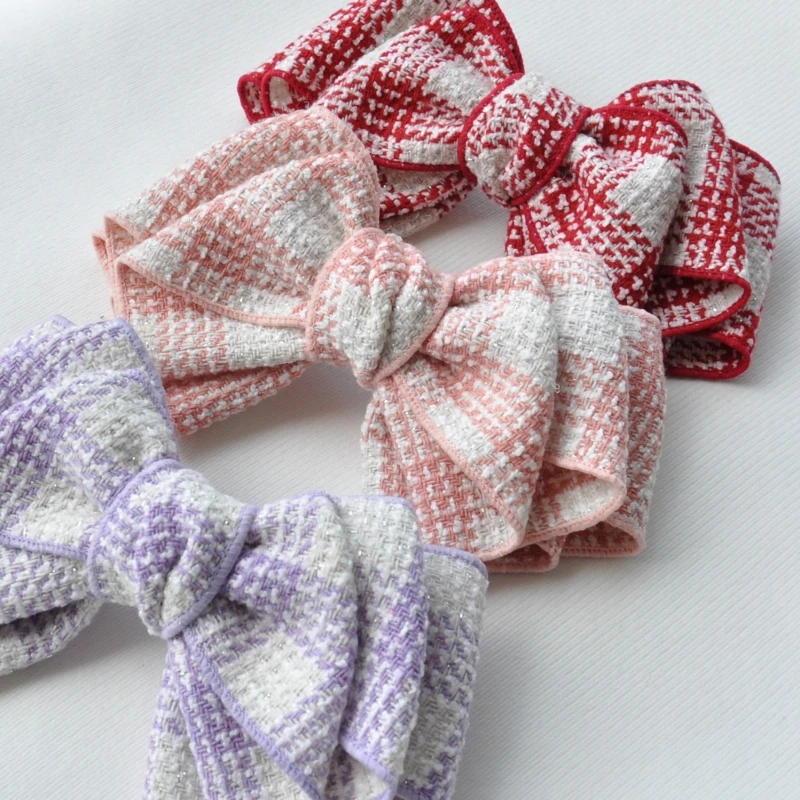 Handmade Big Hair Bow French Clips Large KnotBow Barrette For Girls Pongtail Holder Hair Accessory