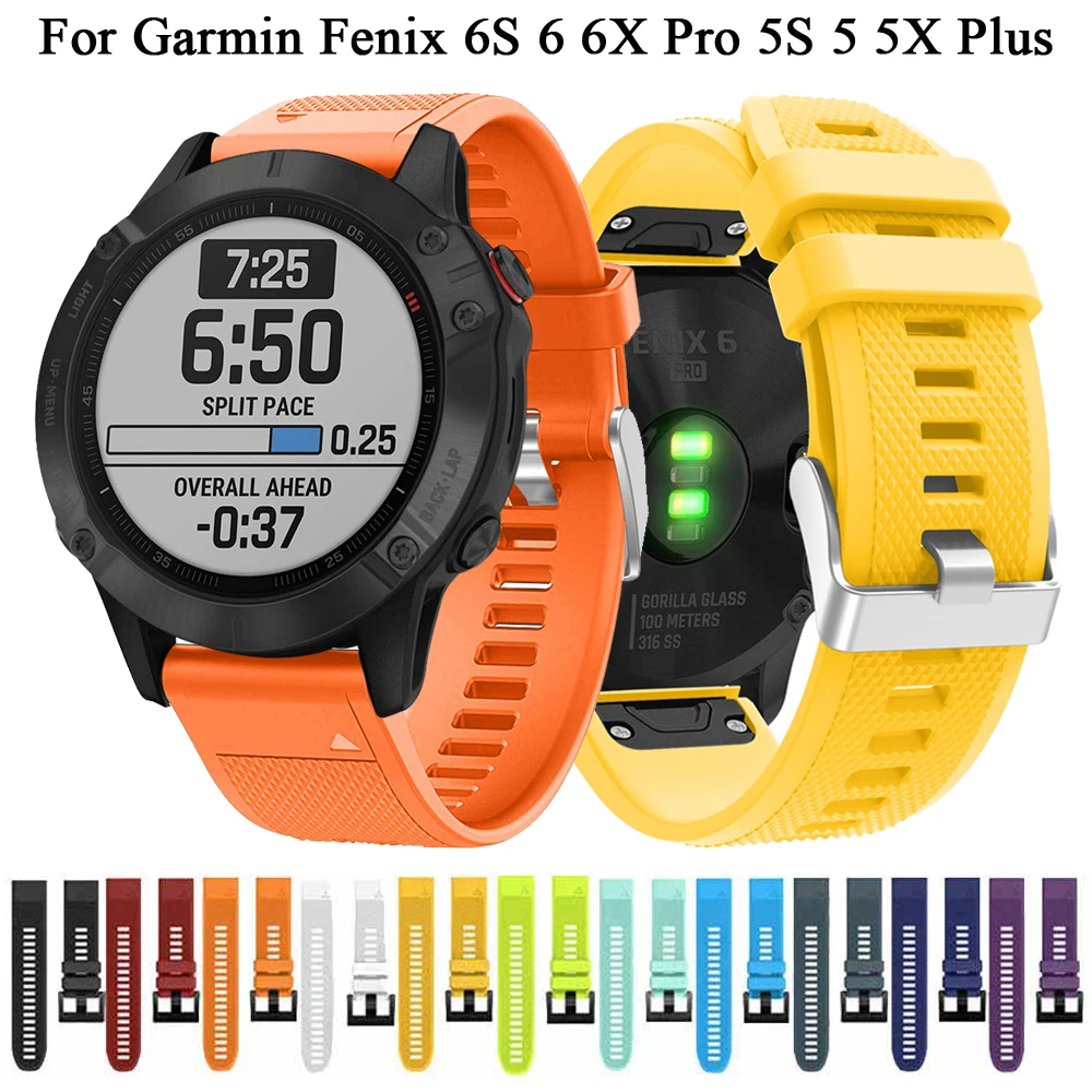 Silicone Strap For Garmin Fenix 6 6X 6S Pro 5 5X 5S Plus 3HR Quick Release Watch Band 20 22 26mm Easyfit Watchband Belt Bracelet