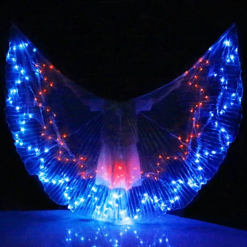 LED Colorful Wings Adult LED ISIS Wings Belly Dance Professional Accessories Belly Dance Equipment Butterfly Wings Without Stick