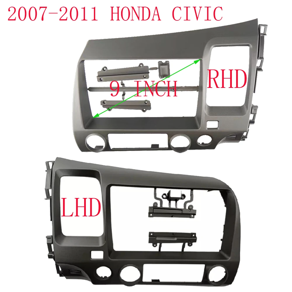 9 Inch Car Radio Android Stereo GPS MP5 Player Panel Casing Frame 2 Din Head Unit Fascia Dash Cover For Honda CIVIC 2006-2011