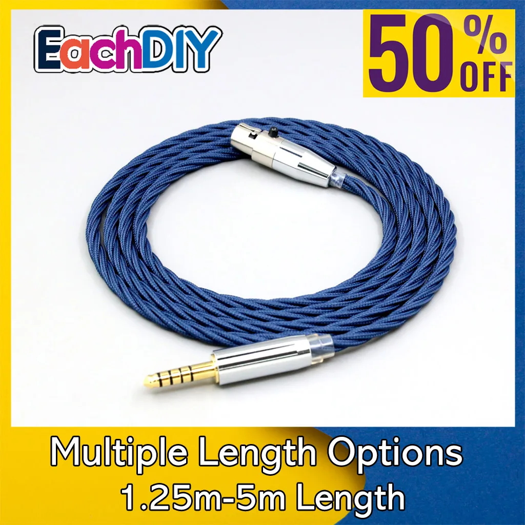 كابل سماعة أذن بأكمام كاملة ، فضي خالص OCC ، سبيكة جرافين ، AKG Q701 K702 K271 K272 K240 K141 K712 K181 K267 LN008574