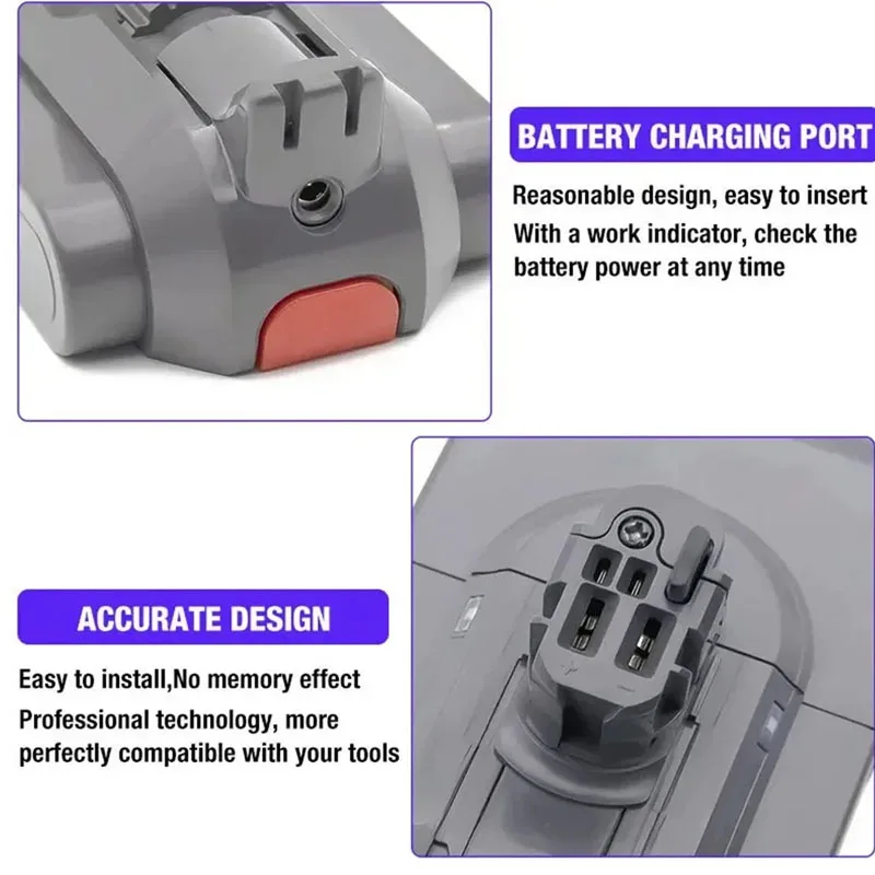 21700 Li-Ion Battery 25.2V 6.0Ah for Dyson SV15 Vacuum Cleaner Fluffy SV15 V11 Absolute Extra V11 Absolute V11 Animal 970145-02