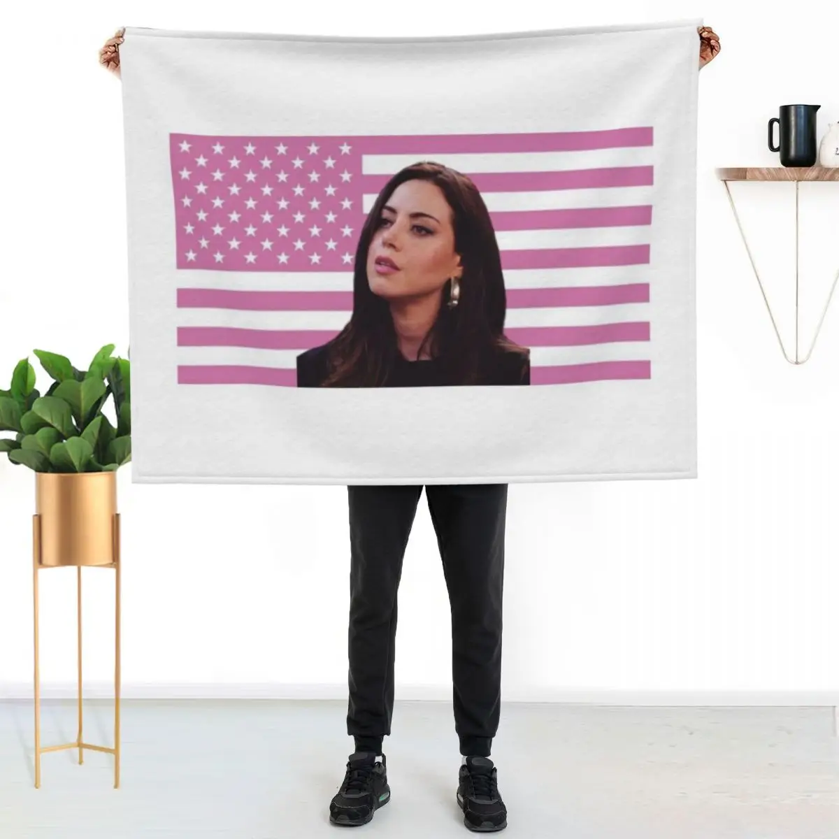 Aubrey Plaza Throw Blanket couch cozy soft plush fuzzy picnic outdoor blanket