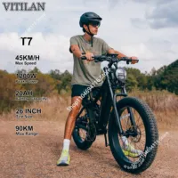 VITILAN T7 Adult Electric Bike 1200W Electrical Road Bicycle 48V 20Ah Fatbike MTB E-bike 26\