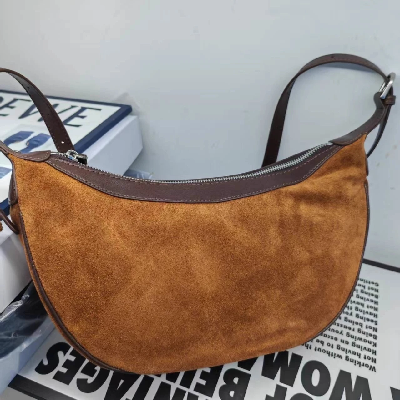 

Winter Luxury Chic Frosted Cowhide Leather Tote Bag - Premium Underarm/Shoulder Convertible, Elegance Casual Handbag for Women