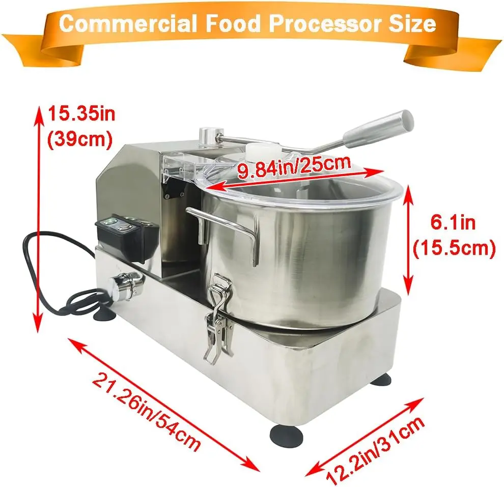 110V 6L Commercial Food Processor Meat Vegetable Food Processor Electric Multifunctional Food Shredder Vegetable Choppe