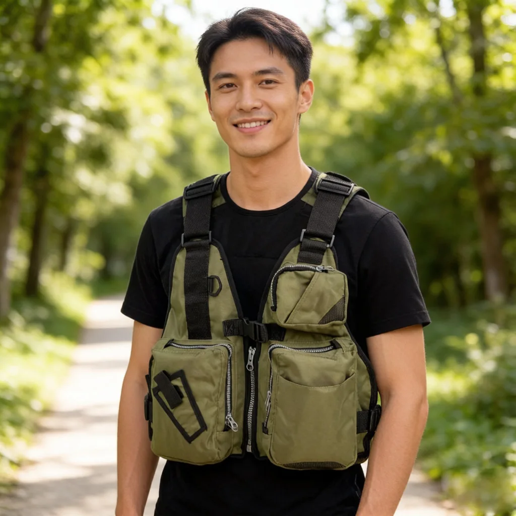 Lure Fishing Life Jacket for Adult Men, Fishing Buoyancy  Suit with Strap Life Jacket Vest Stream Raft Fishing Foam Removable
