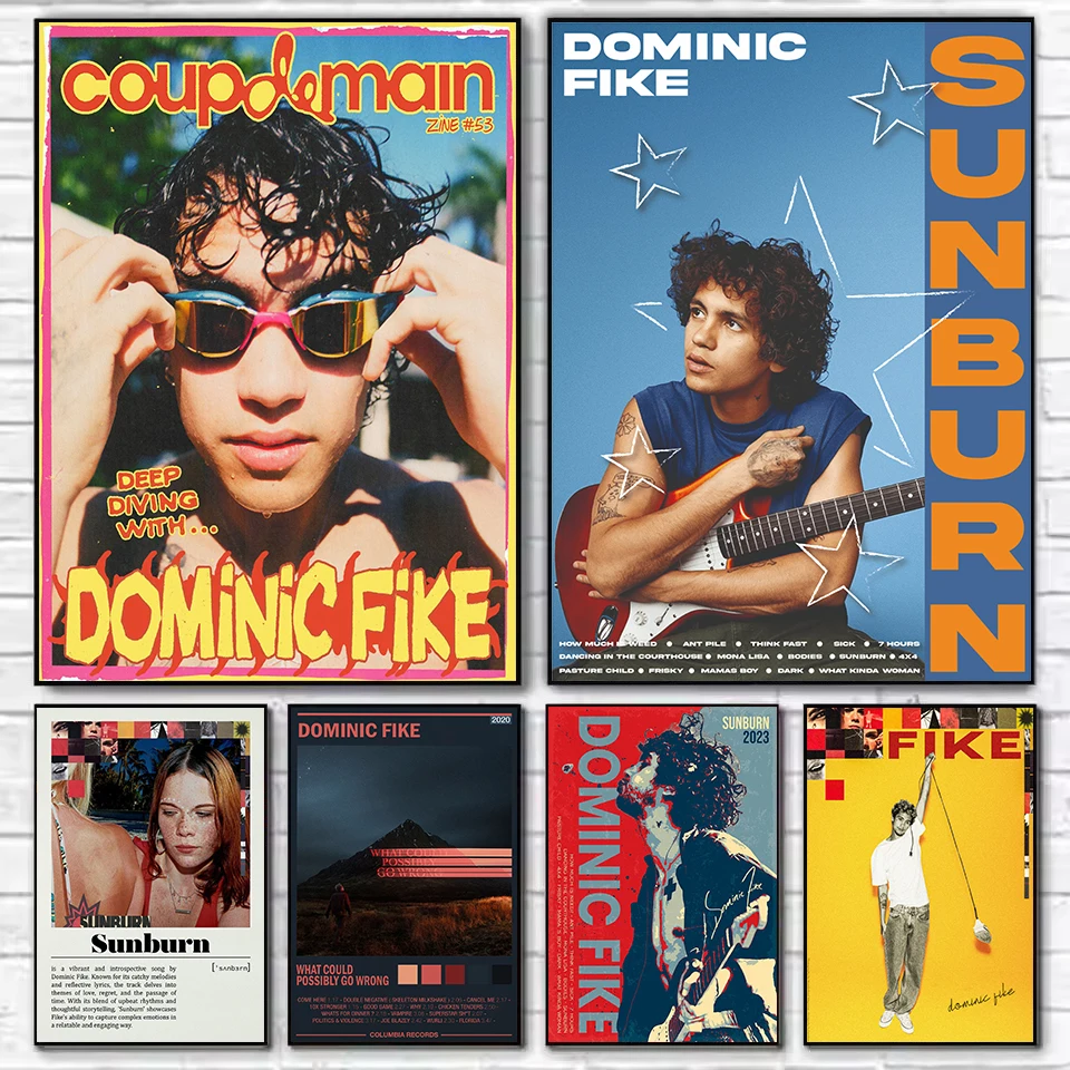 Singer Rapper D-Dominic Fike Sunburn Music Tracklist Aesthetic Poster Canvas Painting Wall Pictures Home Bedroom Decor Gift