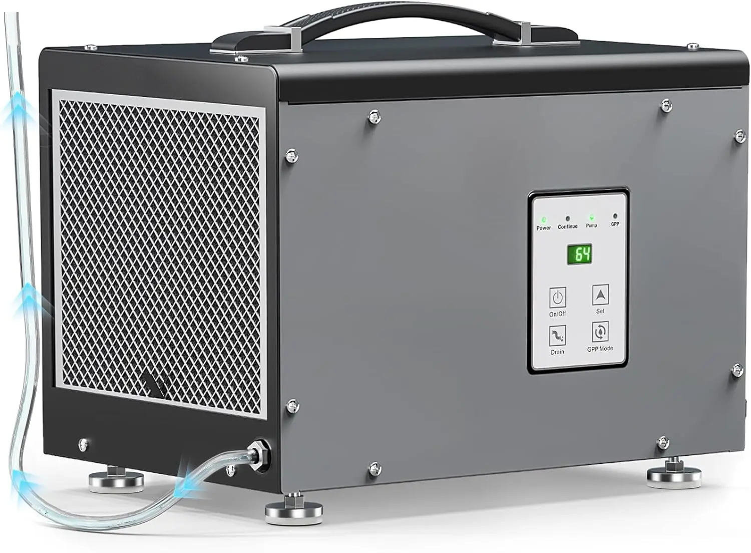 

BaseAire Crawlspace Dehumidifier with Pump, Compact Dehumidifiers for Commercial, Basement and Water Damage with Drain Hose, 70