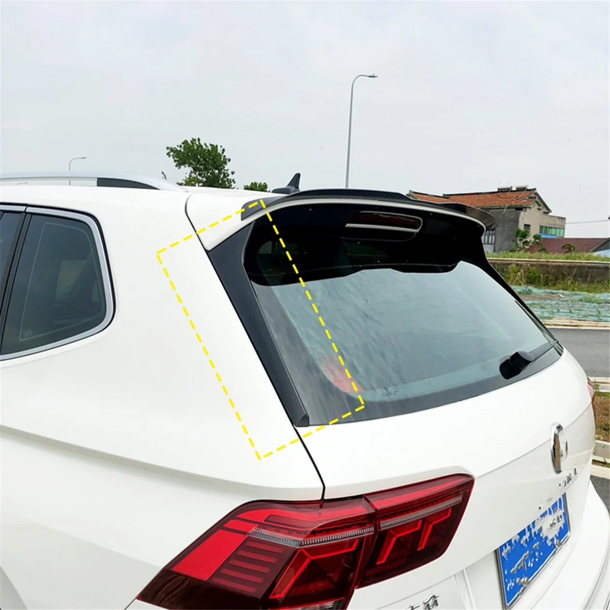 Classic Car Rear Window Side Spoiler Splitter Left&Right for VW Tiguan R-Line MK2 2017-2023