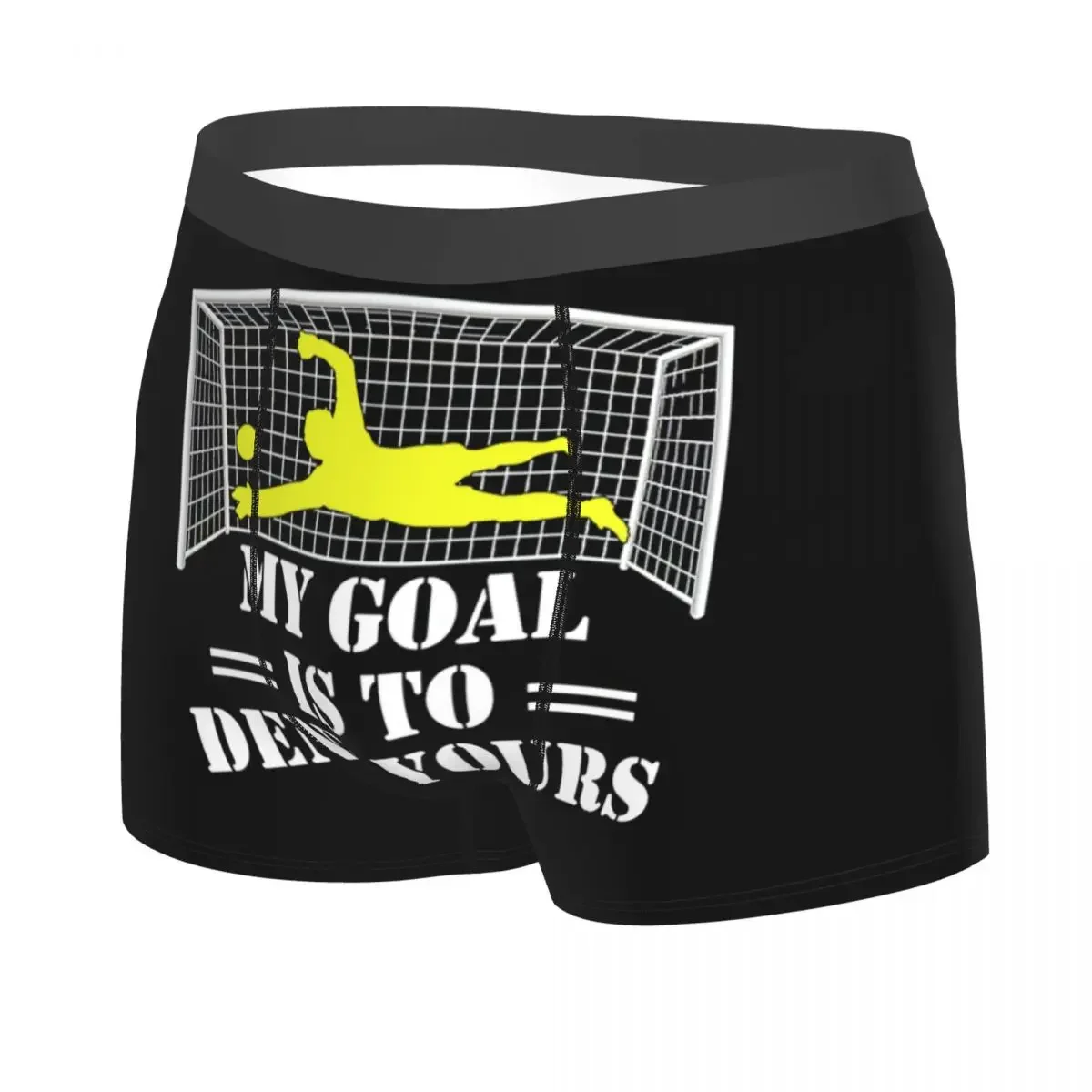 Custom My Goal Is To Deny Yours Soccer Goalie Keeper Underwear Male Print Boxer Briefs Shorts Panties Breathable Underpants