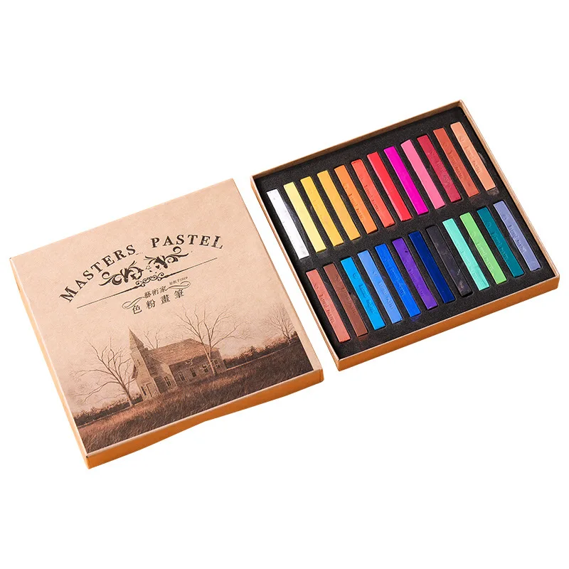 Set warna kapur 12/24/36/48, warna cocok untuk pemula berbagai macam lukisan Pastel stik alat tulis seni melukis