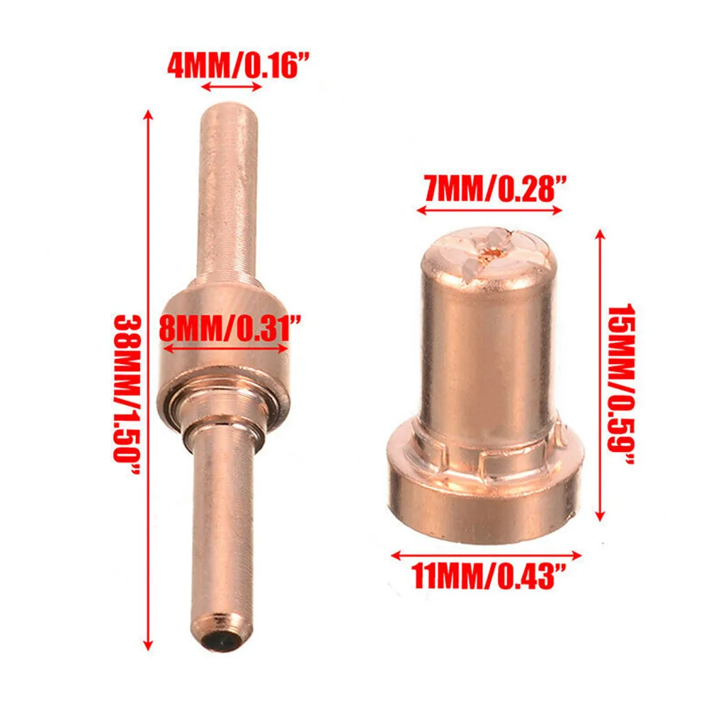 60 шт., красные медные удлиненные электроды с длинным наконечником, длинные сопла, газовое кольцо для PT31-PT40 50A, расходные материалы для воздушно-плазменной резки CT312 CUT-50 60 шт., красные медные удлиненные электроды с длинным наконечником, длинные сопла, газовое кольцо для PT31-PT40 50A, расходные материалы для воздушно-плазменной резки CT312 CUT-50