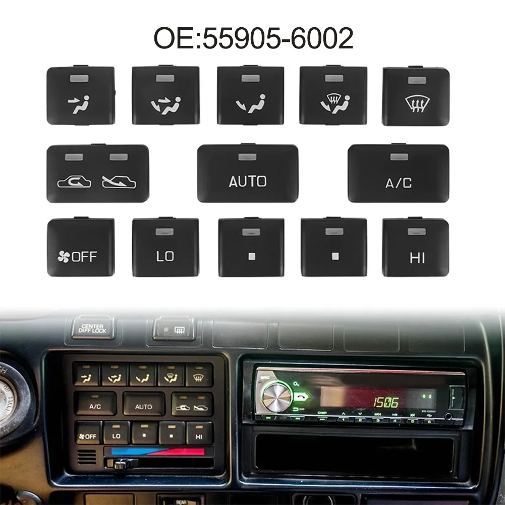 Auto Interior Air Condition Climate Control Switch Button 13Pcs Spare Dashboard Replacement Parts OE Reference 55905-60020