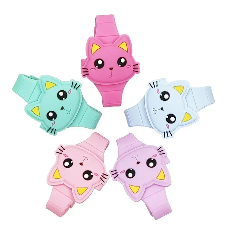 Mode Kinder Uhr niedlichen Katze Form führte Digitaluhren für Mädchen Jungen bpa kostenlos Silikon band Clam shell Design Kinder Armbanduhr