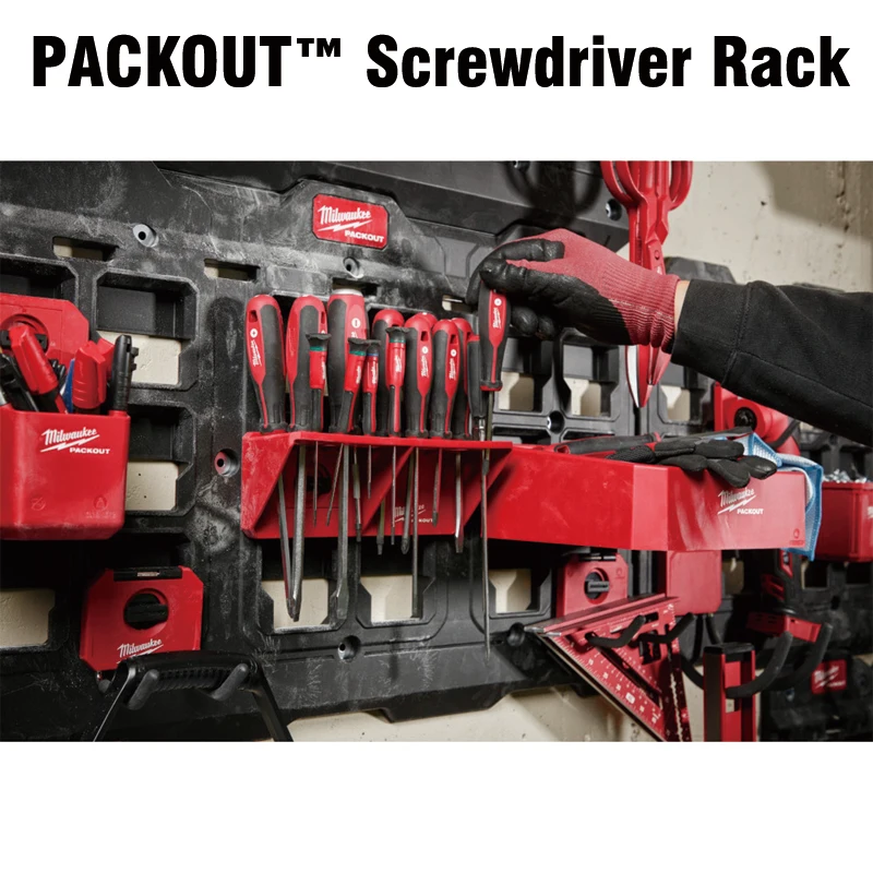 Milwaukee 48-22-8341 PACKOUT Screwdriver Rack Featuring 34 Multi-Size Slots Load Bearing 20 Pounds Tool Storage Spare Parts