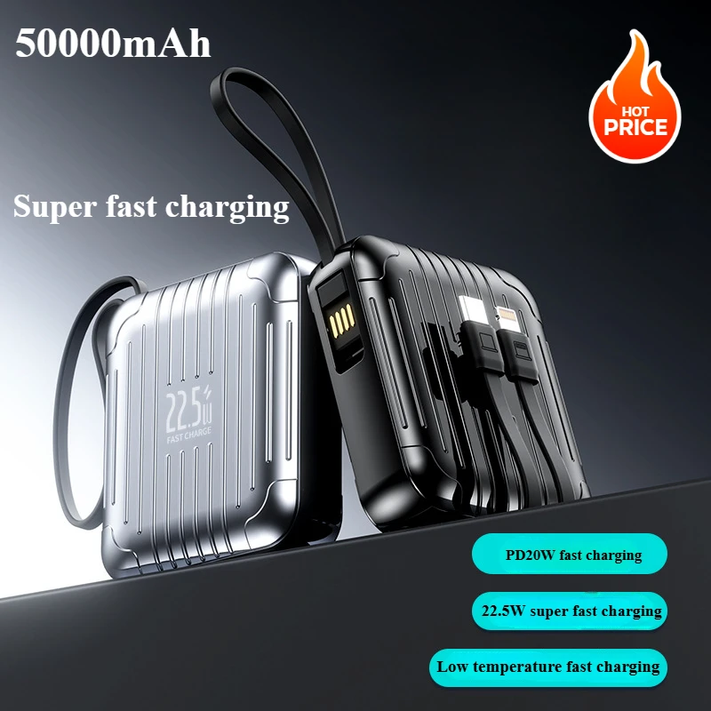 

New Mini 50000mAh Power Bank 120W Fast Charging Large Capacity External Battery Portable Charger for IPhone Xiaomi Samsung