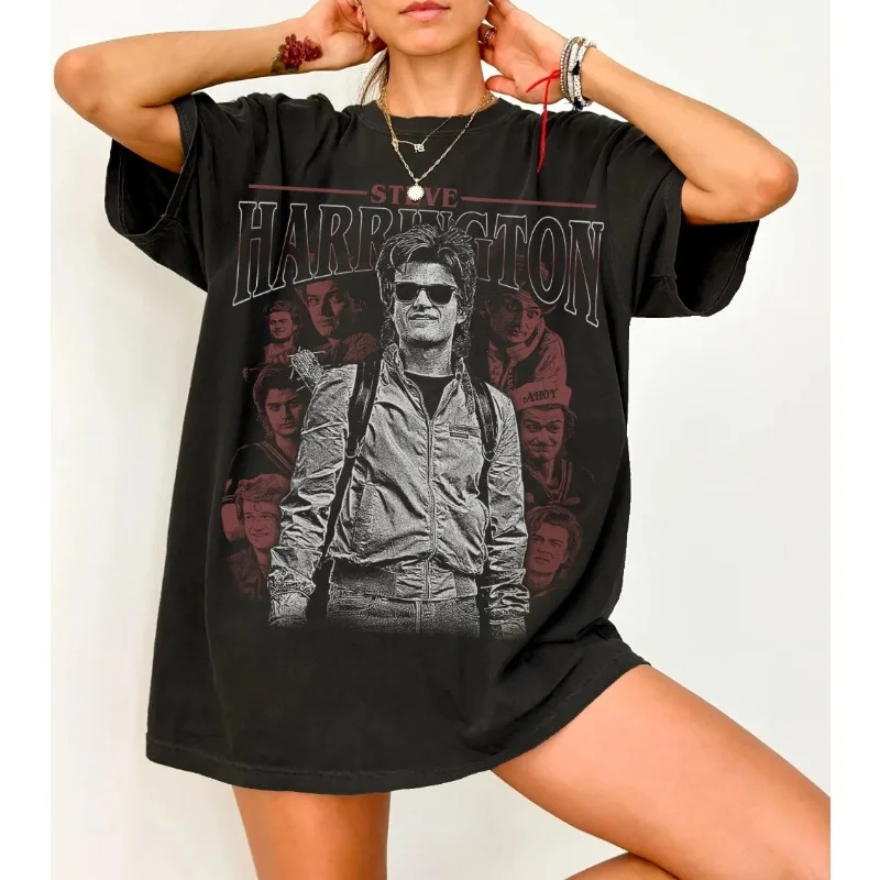 Steve Harrington T-Shirt Unisex Grafik T-Shirt 80er Jahre TV-Show Shirt Retro Vintage Kleidung Fan Geschenk