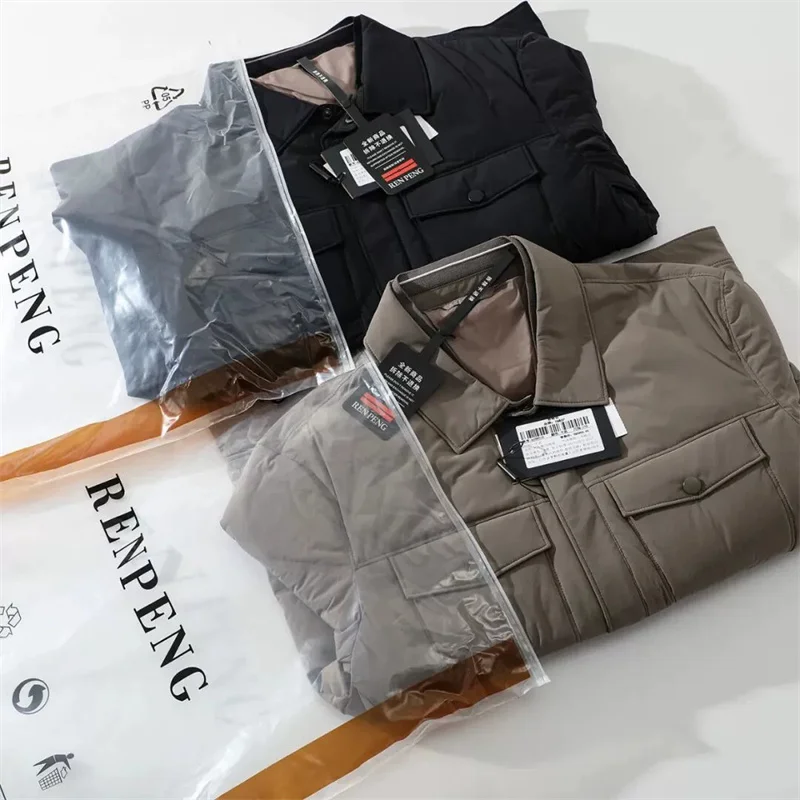 

Heavyweight 90 Du down Jaet Casual Collar Workwear Outerwear with Pred Glue to Lo the Filling for Men's Winter Busin