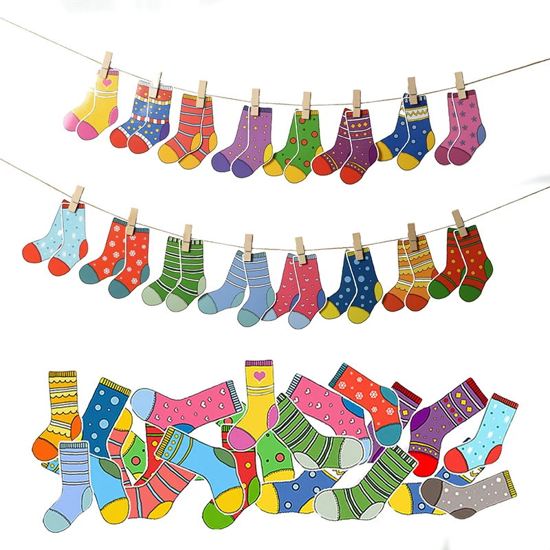 Toddler Montessori Material DIY Toys Socks Colors Sorting Matching Games Early Educational Learning Toys Preschool Teaching Aids