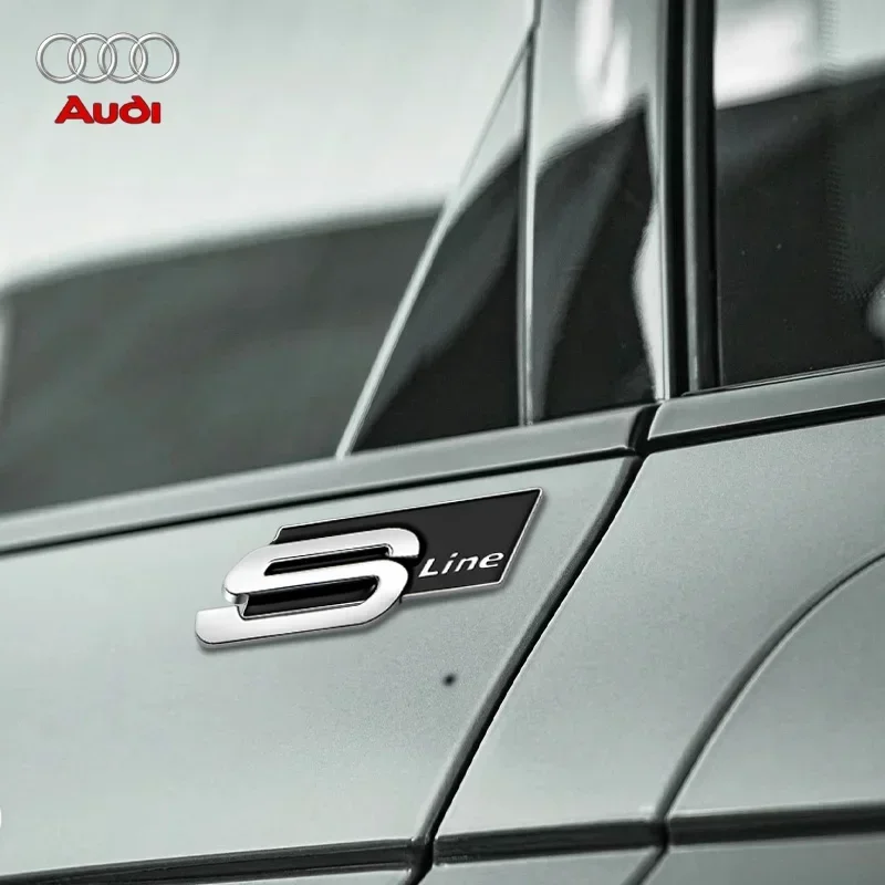 1pcs Car Badge Stickers Auto Body Trunk Fender Decoration Decal Accessories for Audi SLINE A3 A4 B8 B9 A6 C5 C6 C7 A7 Q5 A5 A8 R