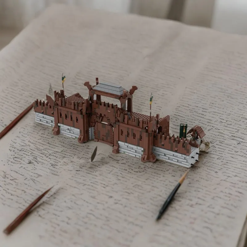 2248 個 UCS エドーラス万里の長城 MOC ローハン石要塞、監視塔 & 作業吊り橋教育ビルディングブロックギフト付き