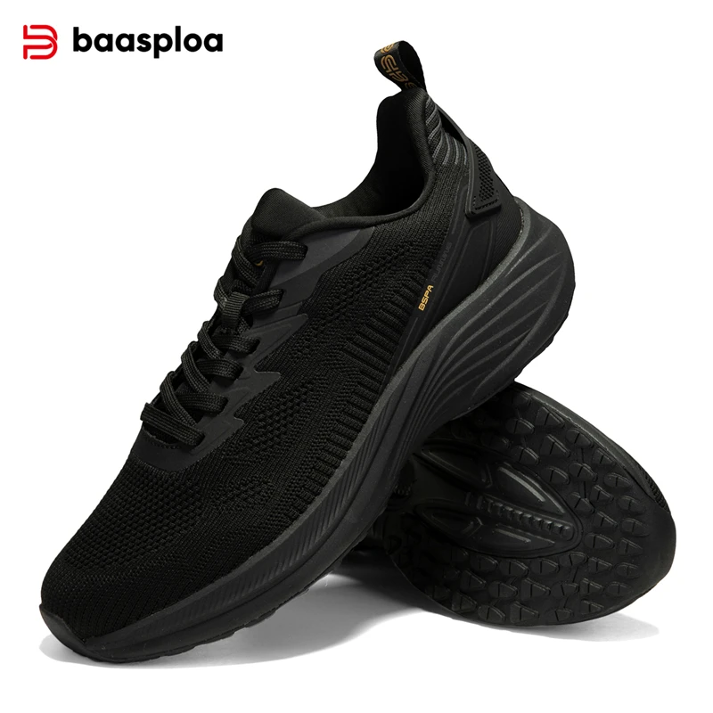 Baasploa Scarpe da corsa professionali da uomo Scarpe da ginnastica stringate traspiranti in mesh casual Scarpe sportive da jogging leggere da esterno maschili