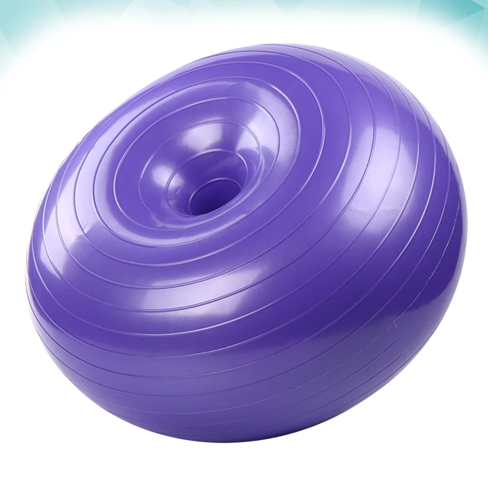 

Yoga Auxiliary Ball Donuts Shaped Fitness Ball Explosion-proof Exercise Ball Balance Ball for Home Inside with Air Pump (Purple)