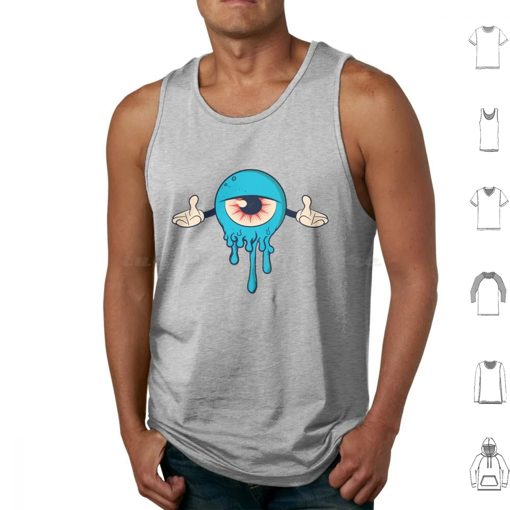 Popverse-The Beholder Tank Tops Print Cotton Ufo Illuminati Grey Reptilians Skeletor