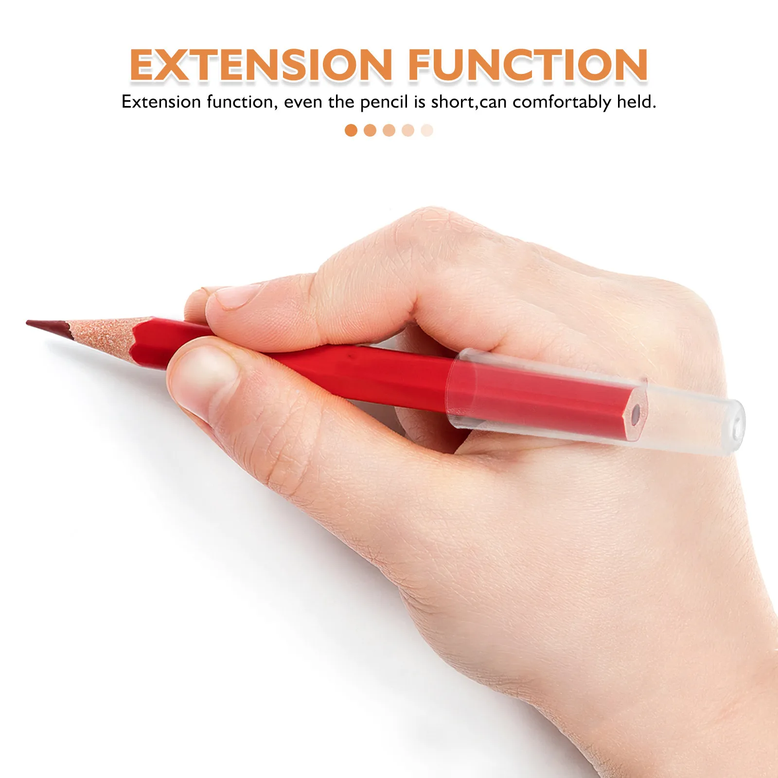 50Pcs Clear Pencil Caps Transparent Plastic Pencil Extender Cover Precision Protector for Drawing Writing Cosmetics