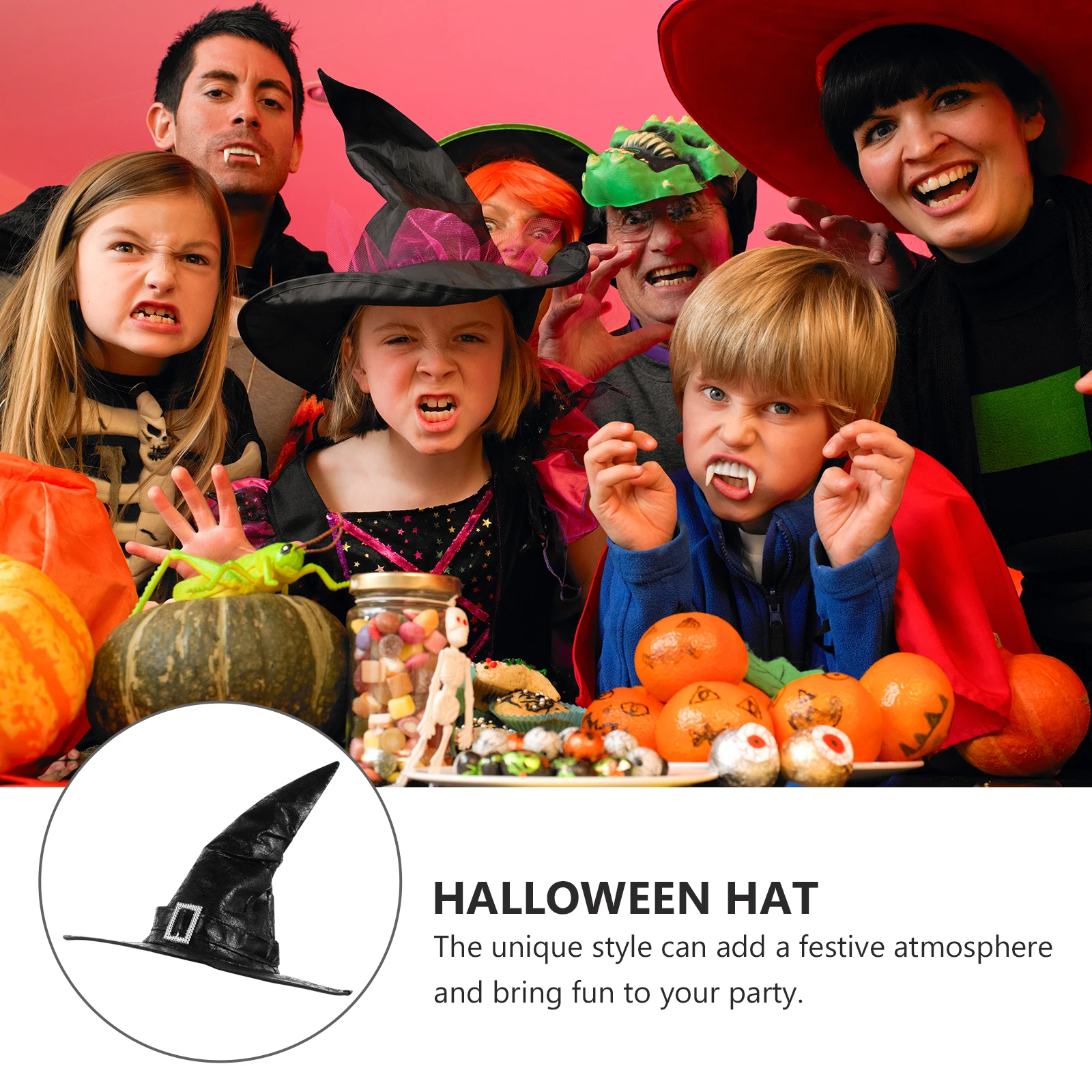 

1pc Witch Hat Halloween Party Costume Accessories Decor Prop For Cosplay Carnival Festivalswizard Head Ornament Black