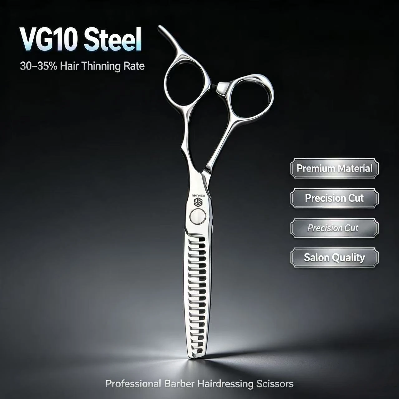 MSHUIGU Professional Barber Scissors vg10 6inch Multifunctional thinning shears 10%/20%/30% Barber shop scissors  tool