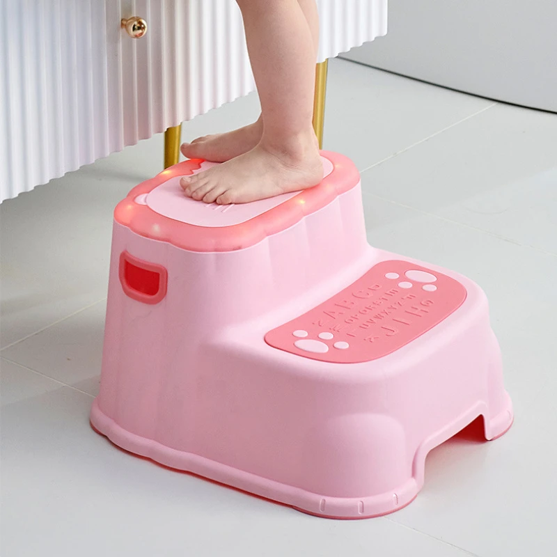 

Anti-Slip Footstool for Adults, Thickened Plastic Bathroom Stool, Child Safety Step Stool, Adjustable Height for Washbasin