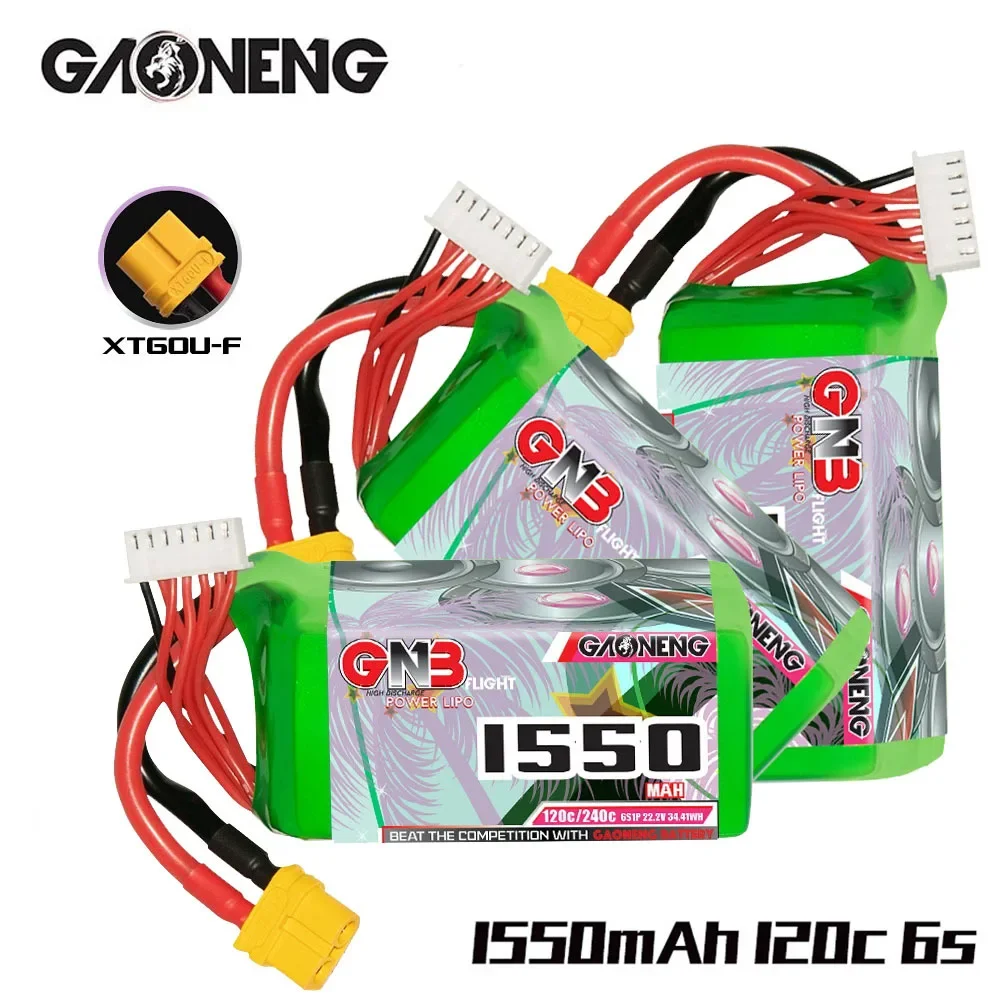 GAONENG GNB 1550mAh 6S 120C 240C 22.2V XT60 LiPo Battery 5 to 6 inch Drone 180-330mm Brushless FPV Crocodile5 Baby