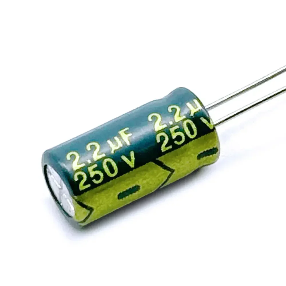 2.2uF 250V Aluminum Electrolytic Capacitor 6x12mm Low ESR High Frequency 250WV 2.2MFD 250VDC 250V2.2uF 2.2uF250V ±20%